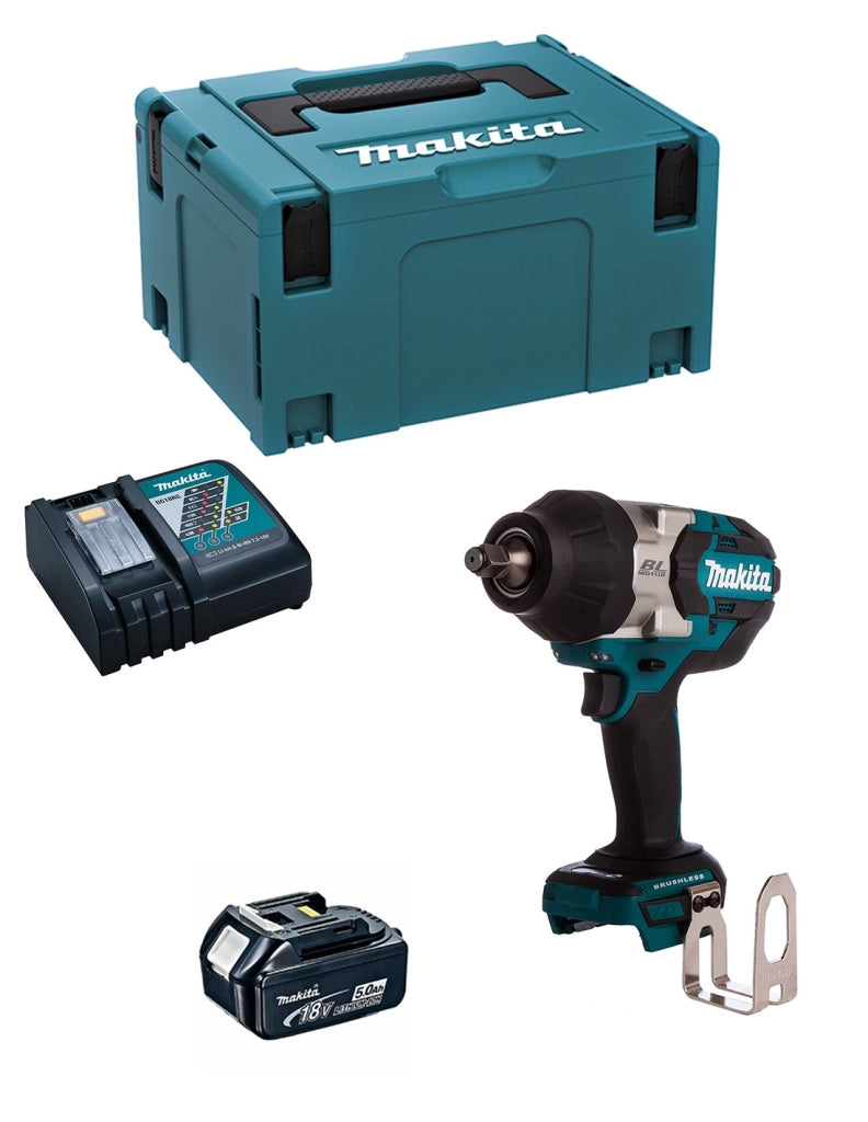 Avvitatore ad Impulsi MAKITA DTW1002RTJ1 (1 x 5,0 Ah + DC18RC + MAKPAC 3)