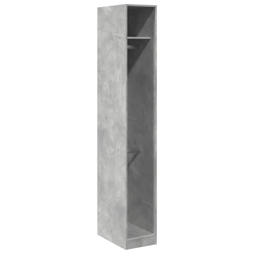 Armadio Grigio Cemento 30x50x200 cm in Legno Multistrato