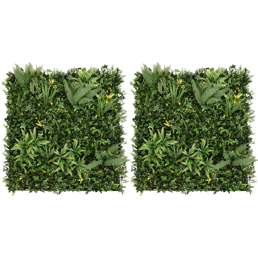 Pannello Parete Vegetale Artificiale Ayla 100x100 cm x2 per Giardino e Casa