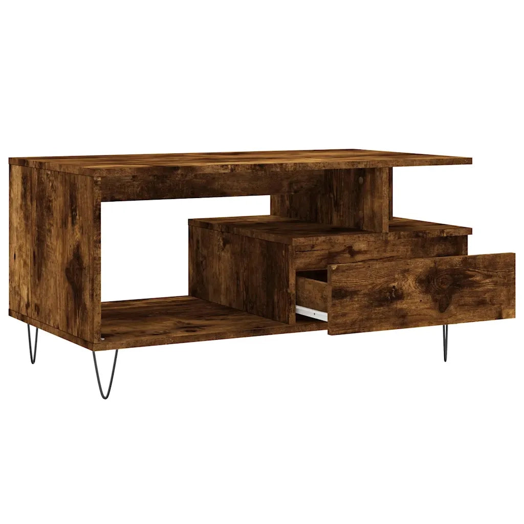 Tavolino da salotto | Tavolino da caff¨¨ | Tavolino da Soggiorno Rovere Fumo 90x49x45 cm Legno Multistrato