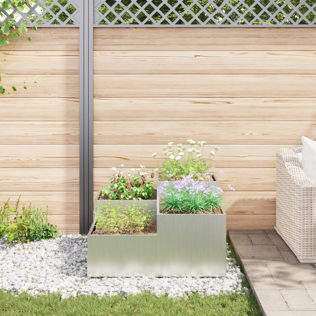 Fioriera da Giardino 80x80x48 cm Acciaio Galvanizzato