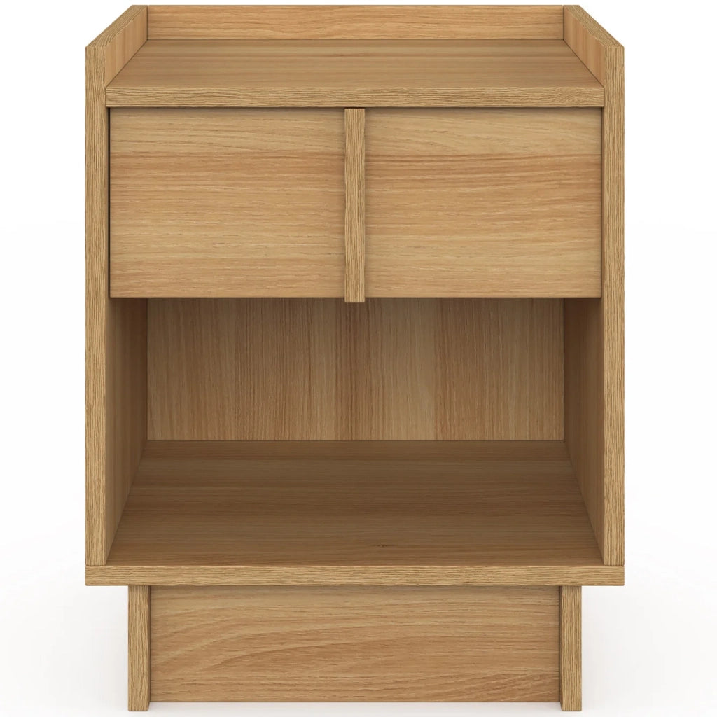 IDMarket - Set di 2 comodini ROSIE, 1 cassetto e 1 nicchia dal design minimalista in faggio