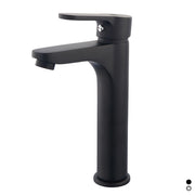MISCELATORE MONOCOMANDO LAVABO ALTO SERIE PACO- Nero opaco - Senza piletta- DH- pezzi 1