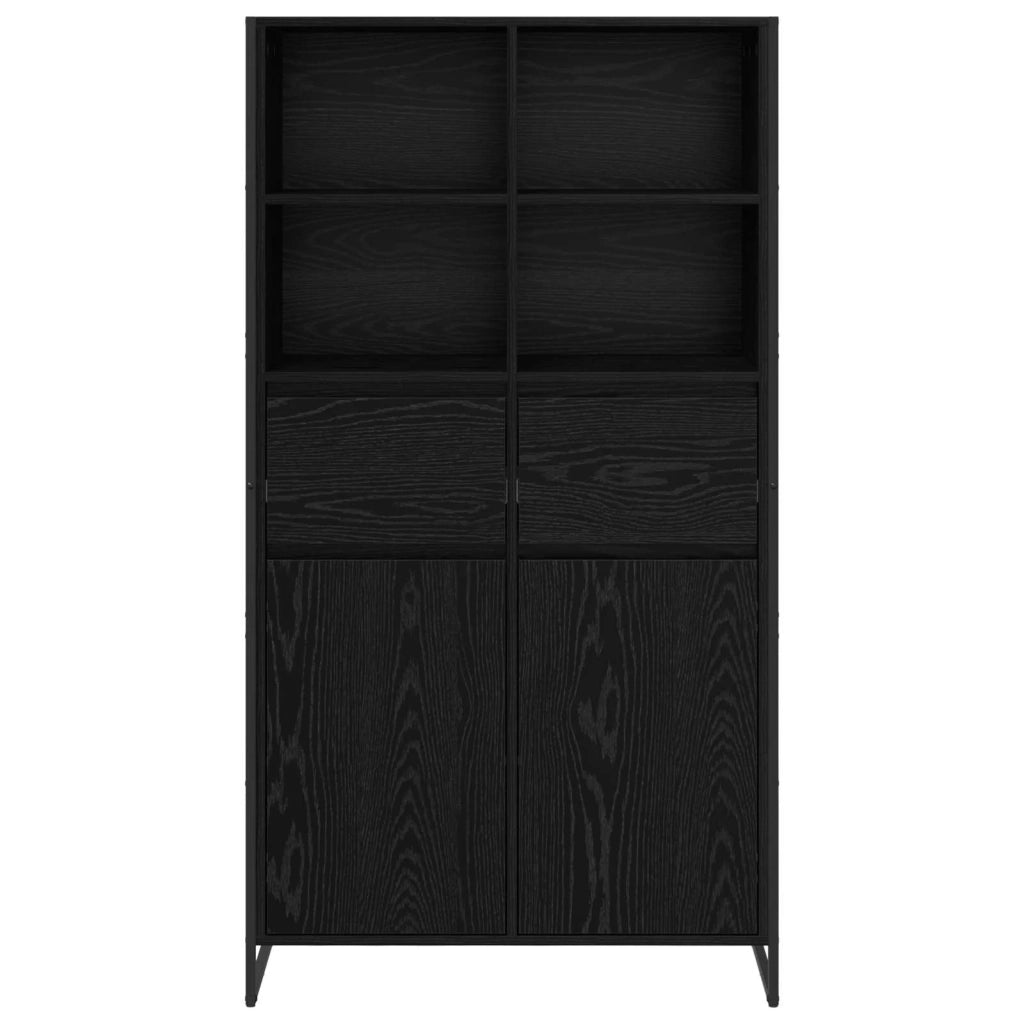 Credenza 2 pz | Madia | Buffet da pranzo | Armadio da pranzo Rovere Nero 81 x 36 x 150.5 cm Legno multistrato