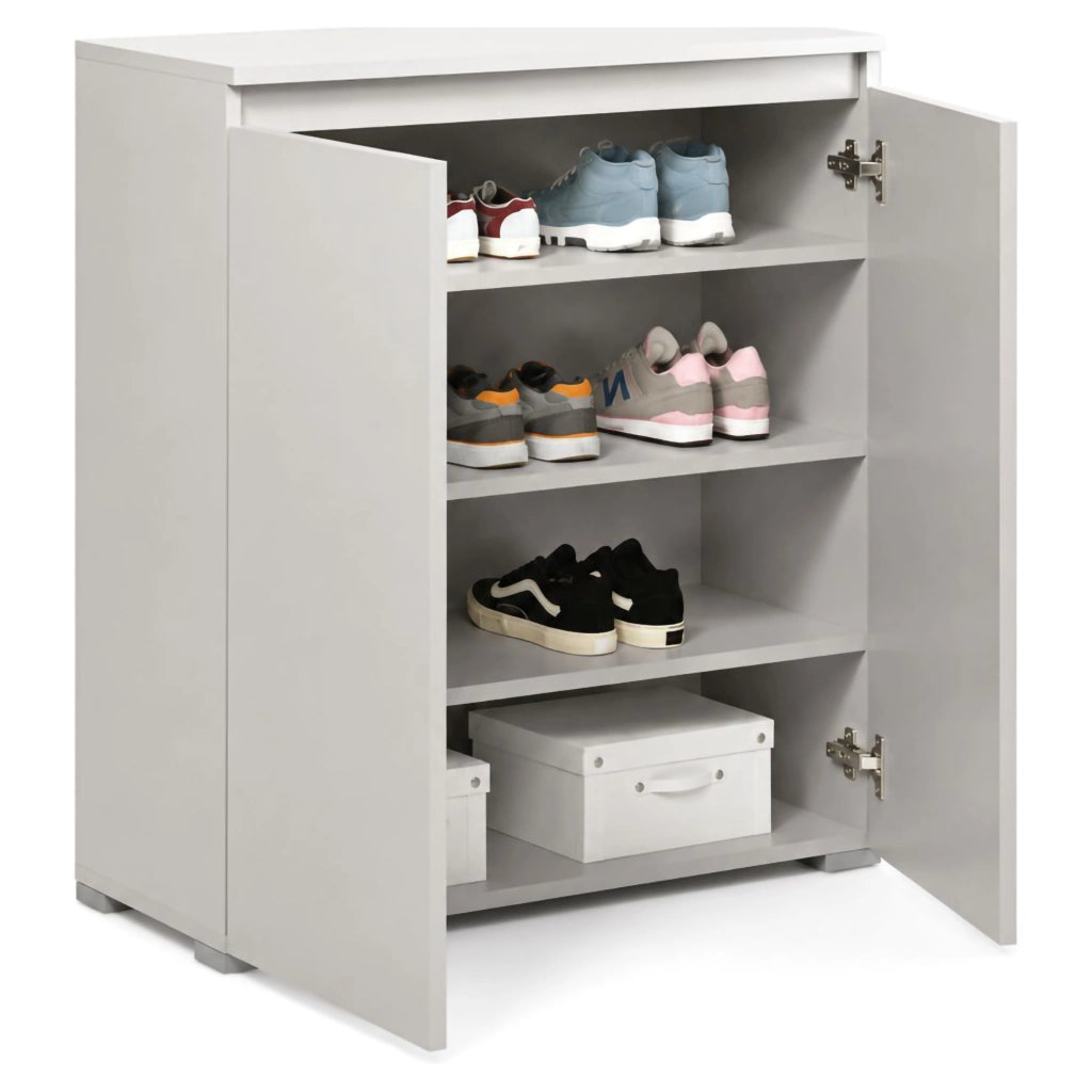 Mobile Portascarpe Astrina, Scarpiera 3 Ripiani Made in Italy, 80x37x102h cm Grigio Chiaro