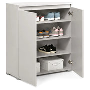 Mobile Portascarpe Astrina, Scarpiera 3 Ripiani Made in Italy, 80x37x102h cm Grigio Chiaro