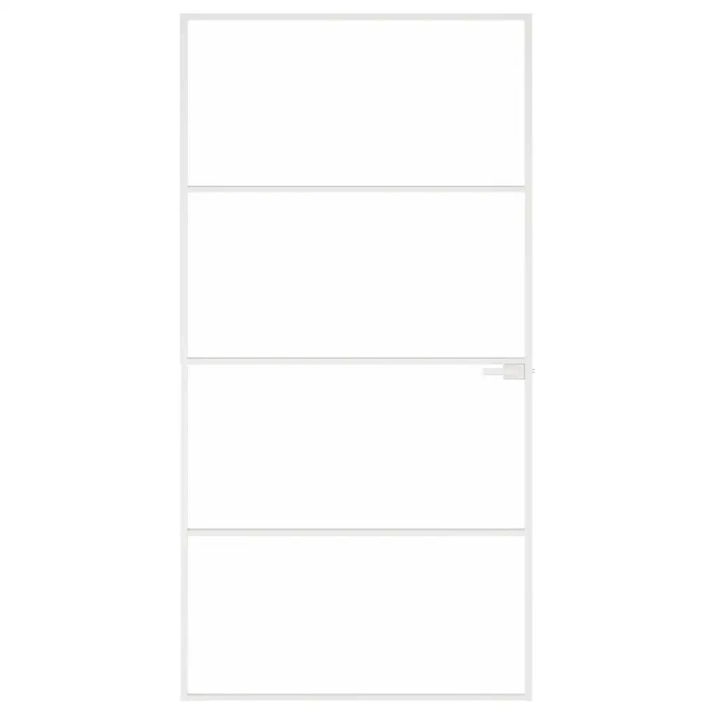 vidaXL Porta Interna Bianca 102x201,5cm Vetro Temperato Alluminio Slim