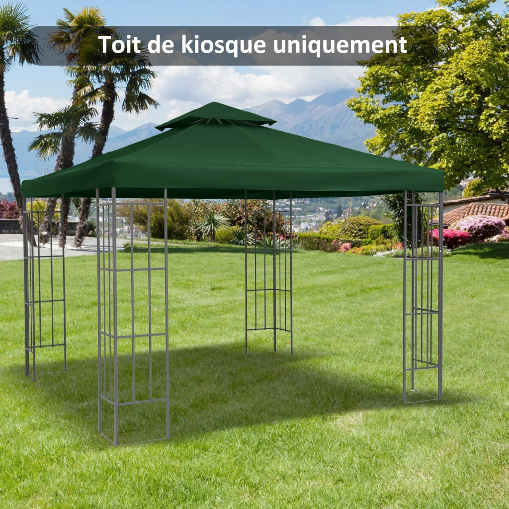 Tetto di Ricambio per Gazebo da Giardino 3x3 m ¨C zephmum ¨C Verde Scuro