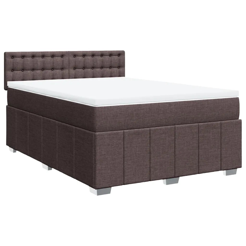 Giroletto a Molle con Materasso Marrone Scuro 140x200cm Tessuto 3289408
