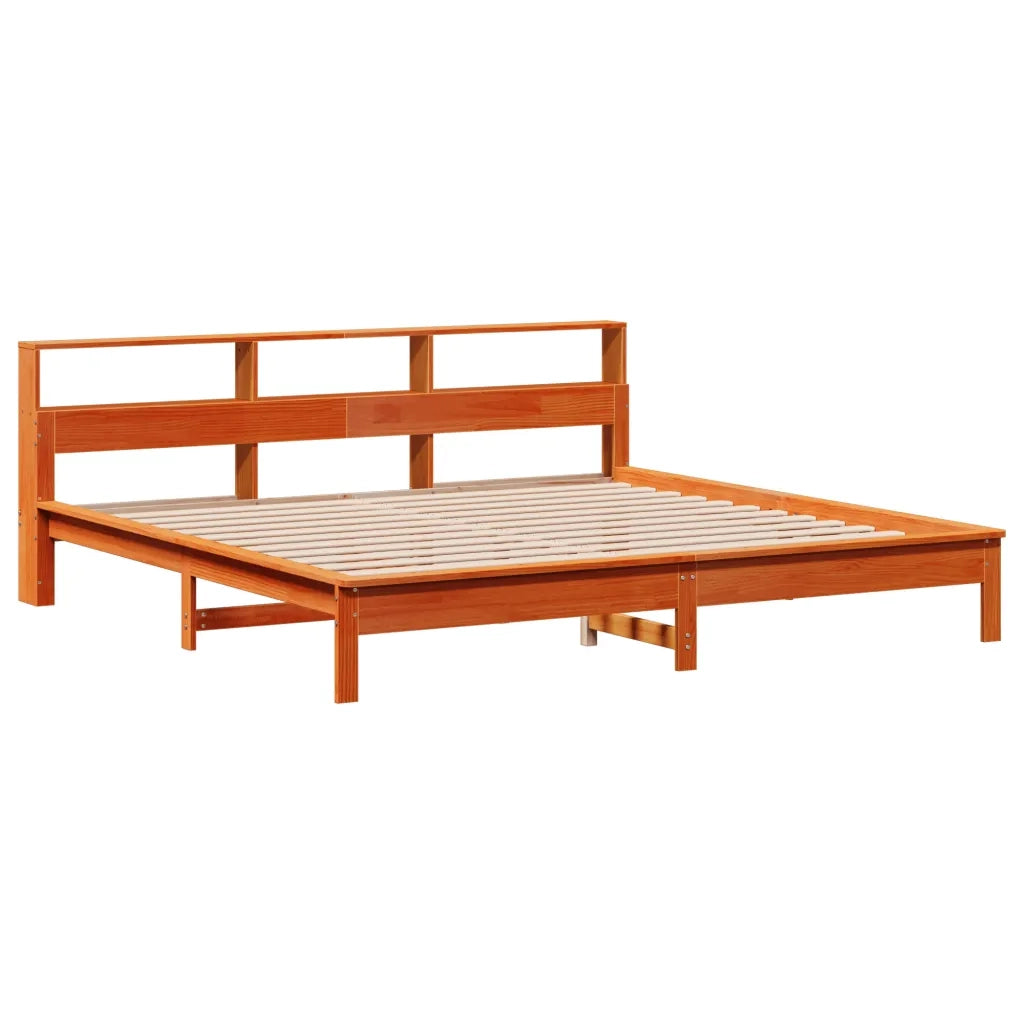 Letto senza Materasso Marrone Cera 200x200 cm in Legno di Pino 3309727