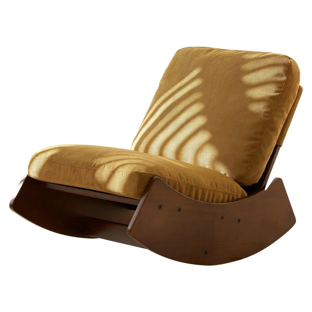 Poltrona a Dondolo Imbottita ¨C MINIMAL ¨C Tessuto, Struttura in Legno