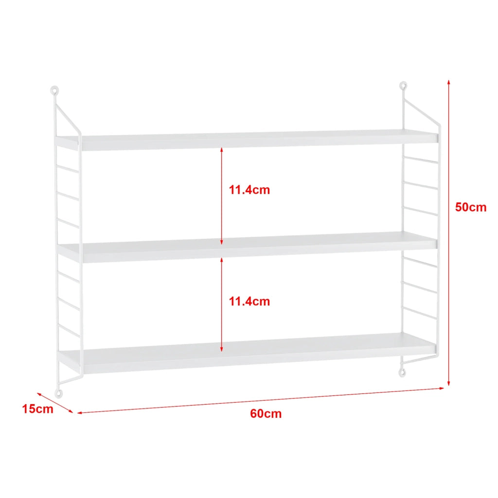 Mensola da parete regolabile a 3 livelli 50 x 60 x 15 cm bianco opaco 03_0007052