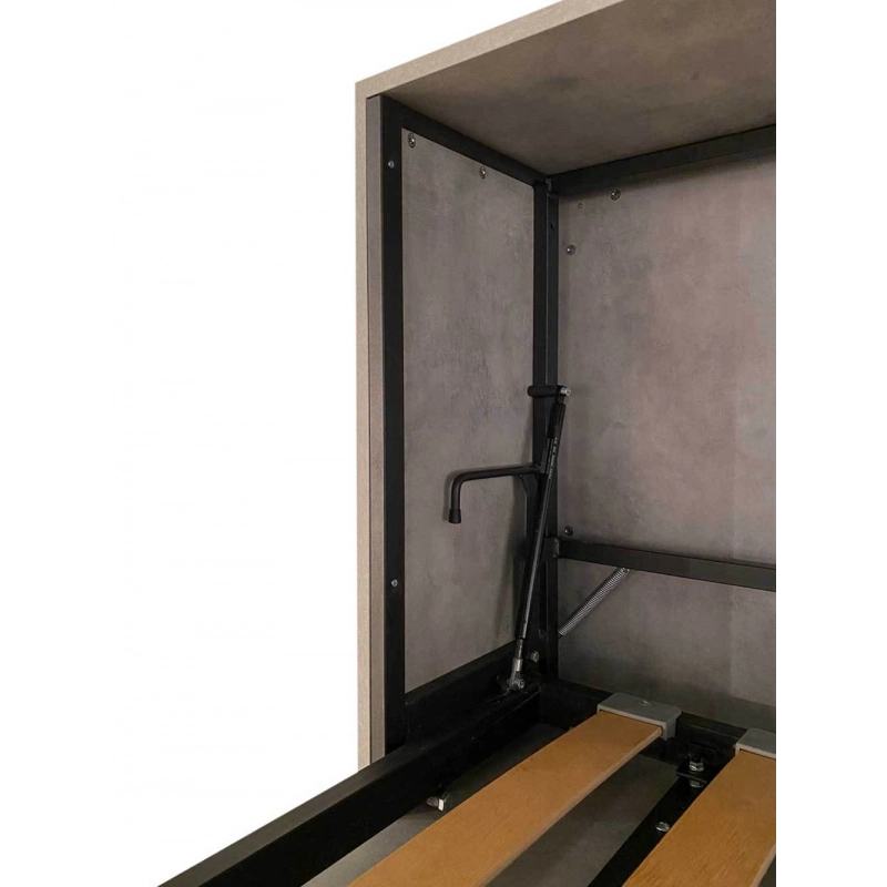 Letto a scomparsa singolo orizzontale Kando con materasso - Noce