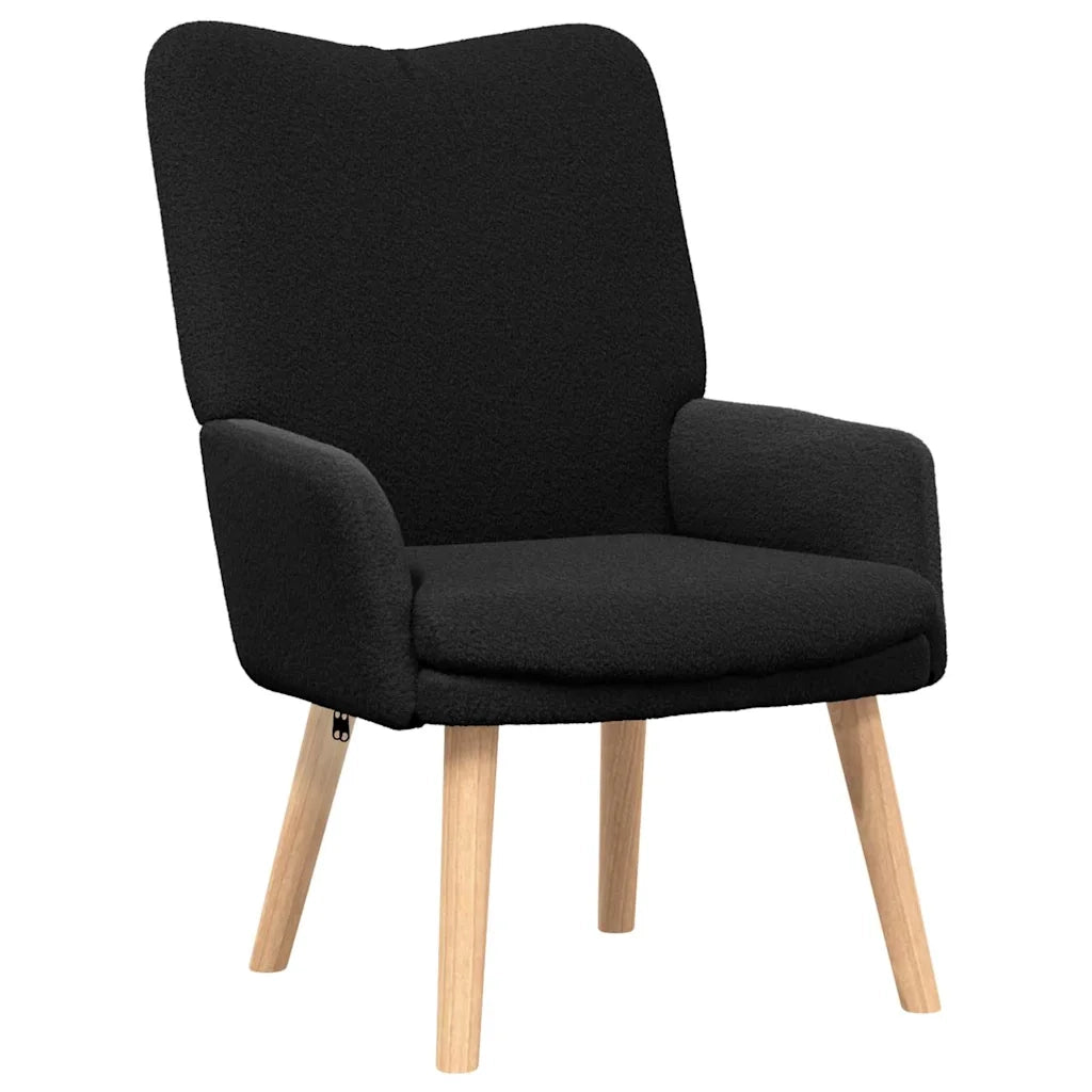 Divano Sedia-Poltrona-Poltroncina Nero 63 x 67 x 94 cm Tessuto di Pecora e Plywood