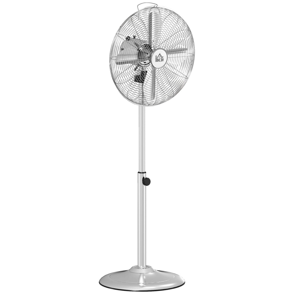 Ventilatore da pavimento regolabile in altezza ¨C zephmum ¨C Acciaio, Argento, 120 cm