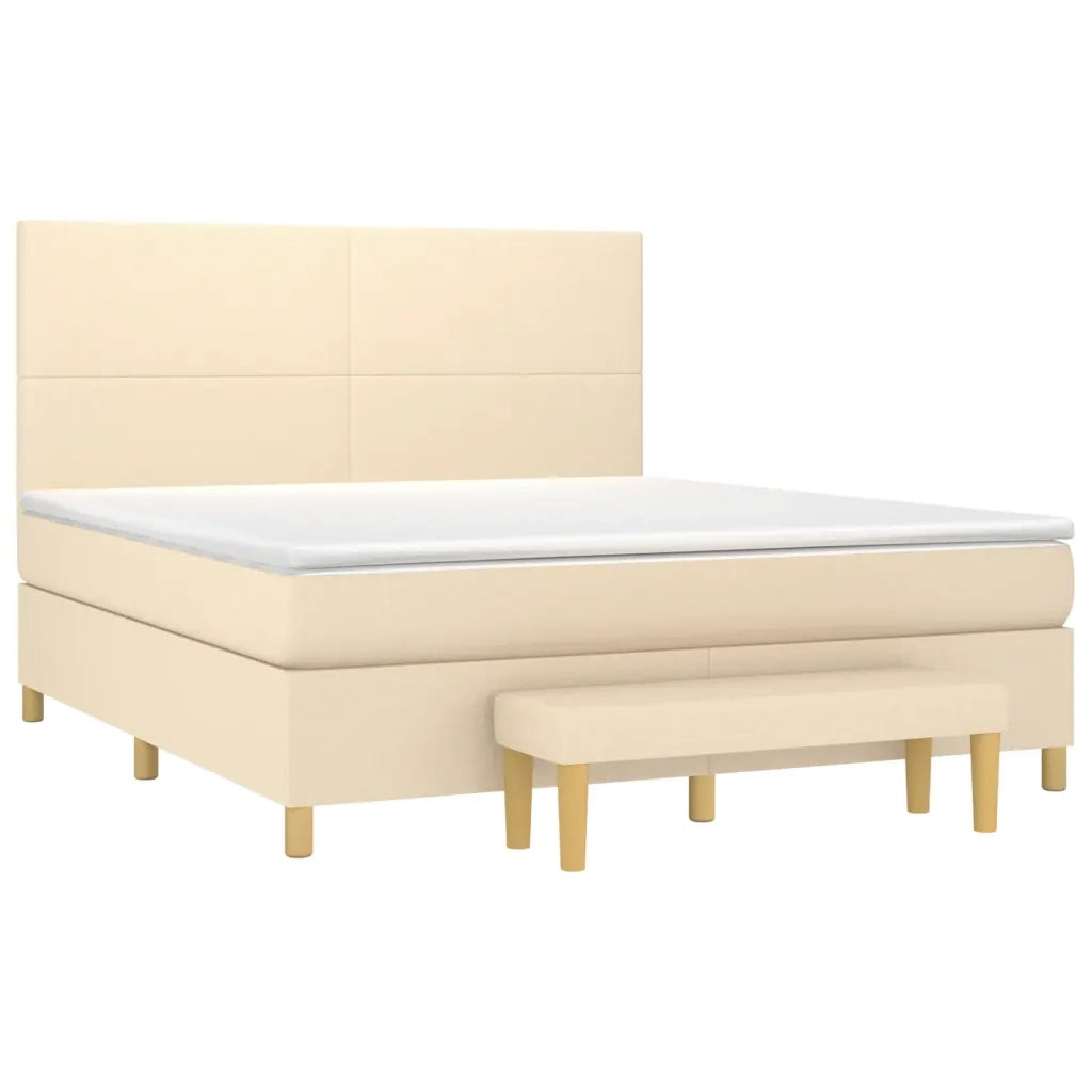 Giroletto a Molle con Materasso Crema 180x200 cm in Tessuto 3137018