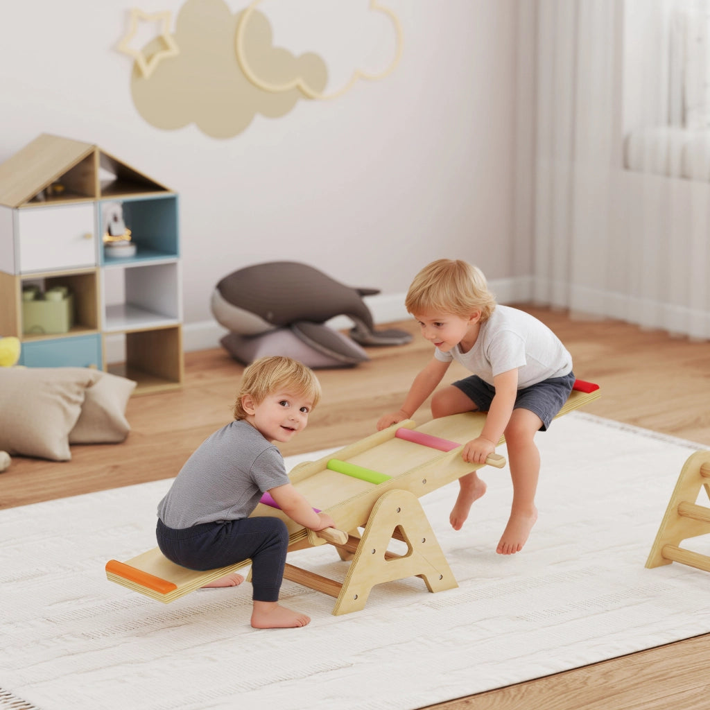 Bilanciere per Bambini 2 in 1 Wippe ¨C zephmum ¨C Legno 133x38x24 cm