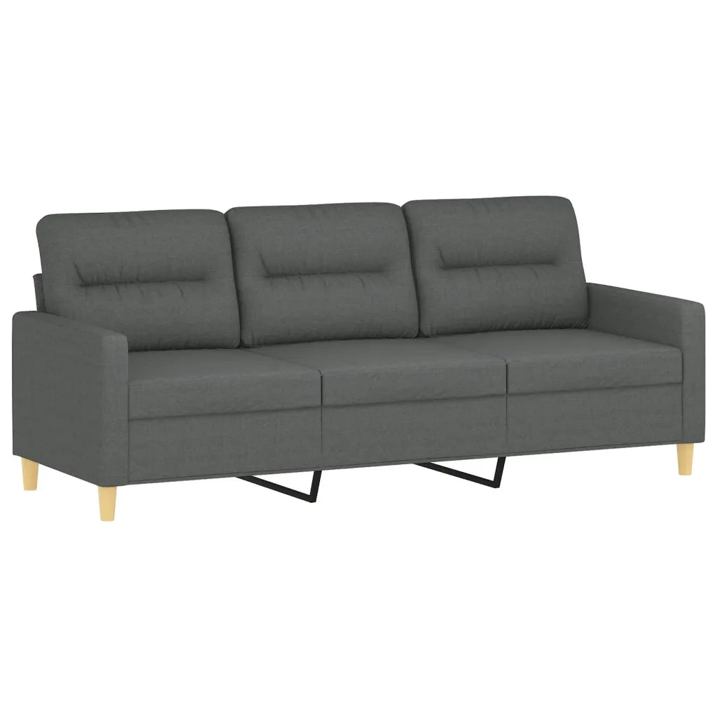 Set di Divani 3 pz con Cuscini Grigio Scuro in Tessuto 3201625