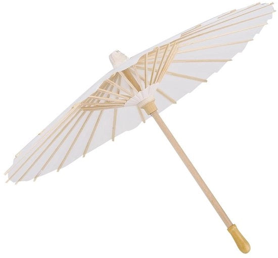 Parasole di Papier - Parasole Decorativo - Decorazione per Matrimoni/Feste - Accessori per Cosplay/Fotografia - Diametro 40cm - Manico in Legno Duraturo