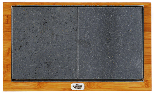 Pietra Lavica 19x34 cm con Supporto in Legno di Bamboo Basic