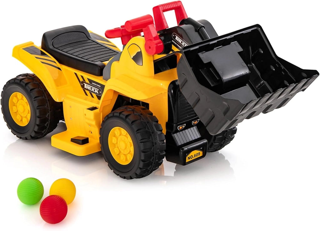 Escavatore Giocattolo Cavalcabile, Ruspa Elettrica Multifunzione con Suoni Realistici, Funzione Avanti e Dietro, Regalo per Bambini 3 Anni +, 85x45x30 cm (Stile 1)
