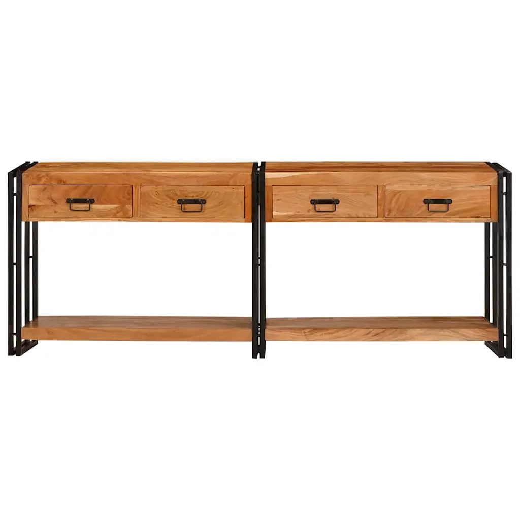 vidaXL Tavoli consolle Altro 2 pcs Marrone Legno massello di acacia