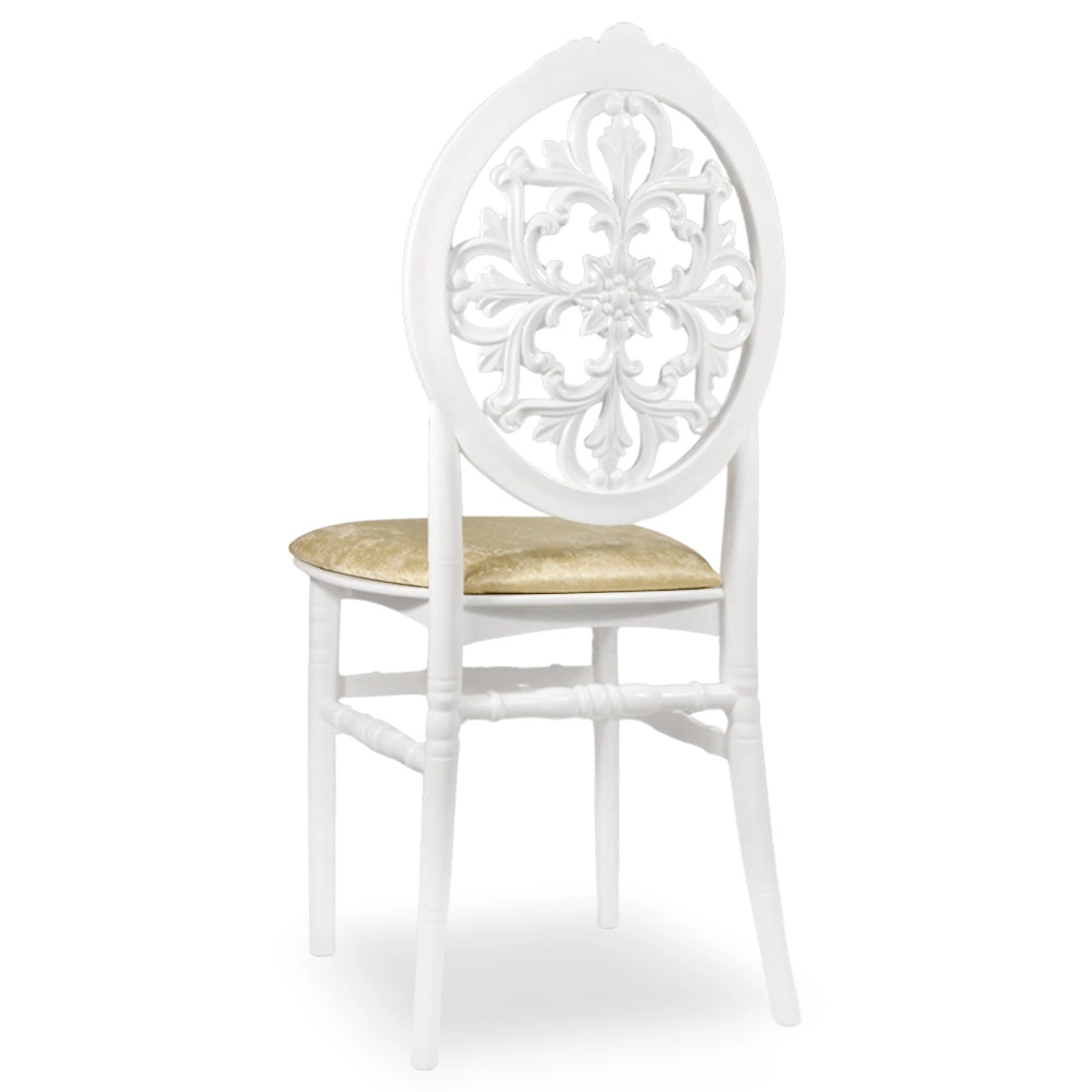 Set da 20 Sedie Venus in Plastica Bianche con cuscino vellutino