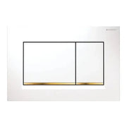 Geberit placca di comando Sigma 30 doppio tasto bianco e oro