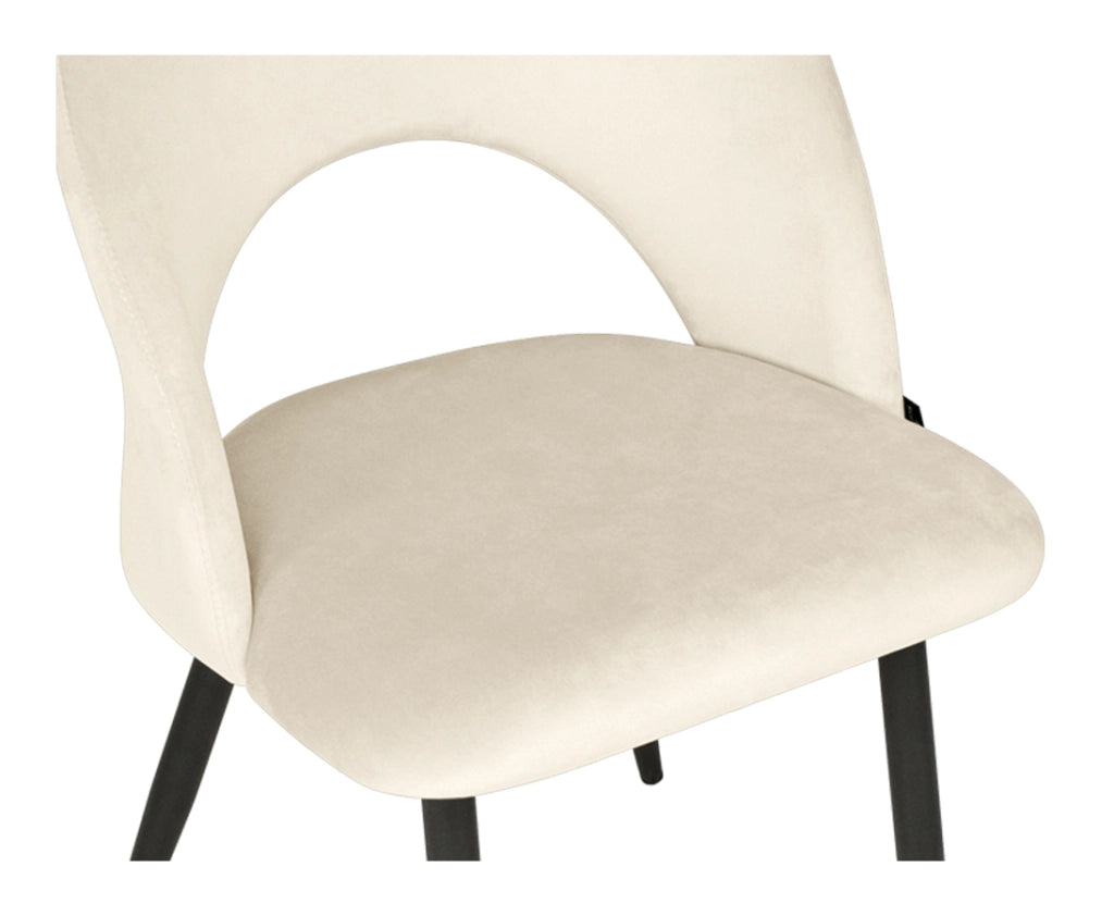 Sedia da pranzo imbottita in velluto beige - Zoe (2 pz) - SD11ZOPM