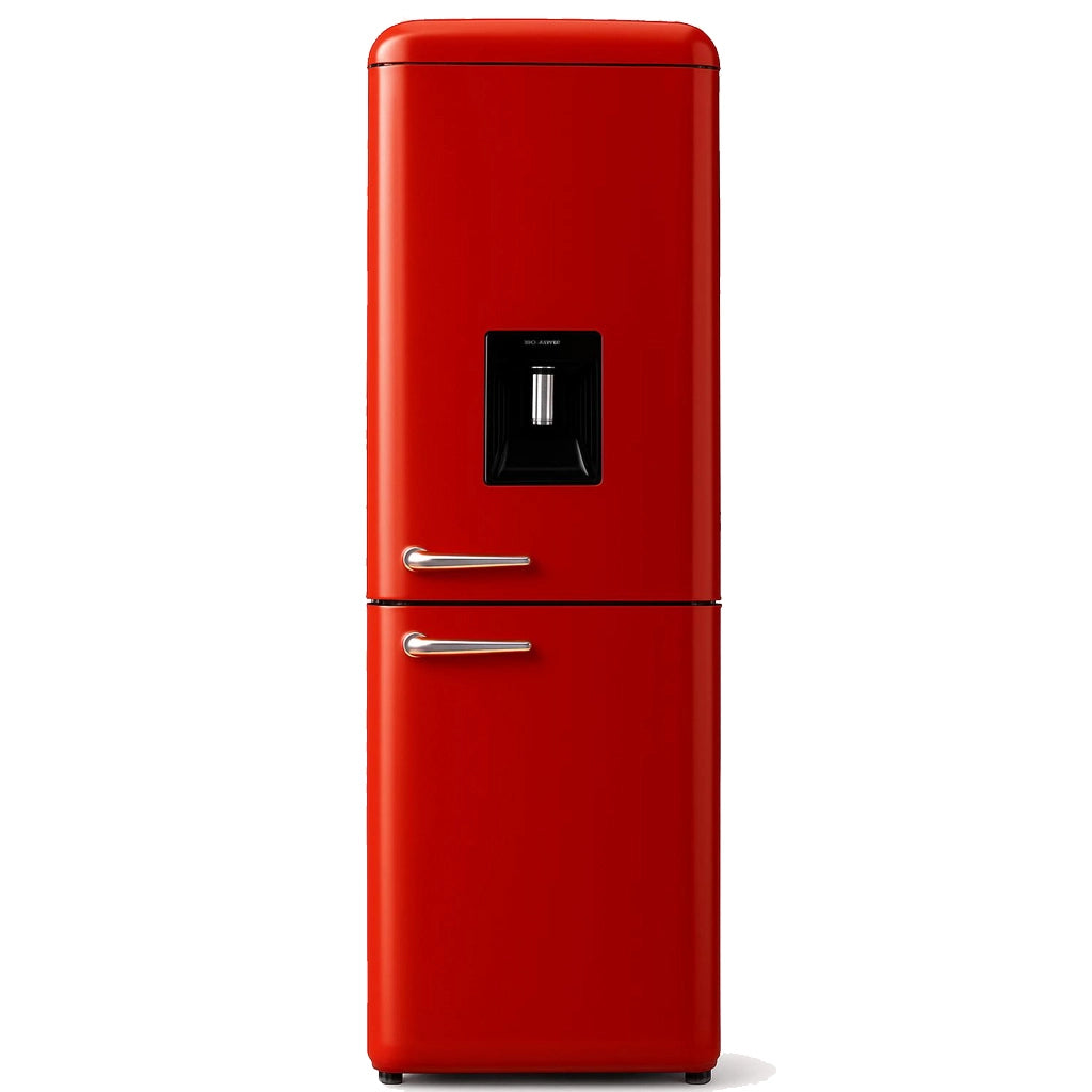 Frigorifero Combinato Vintage Doppia Porta 247Lt Rosso con dispenser d'acqua