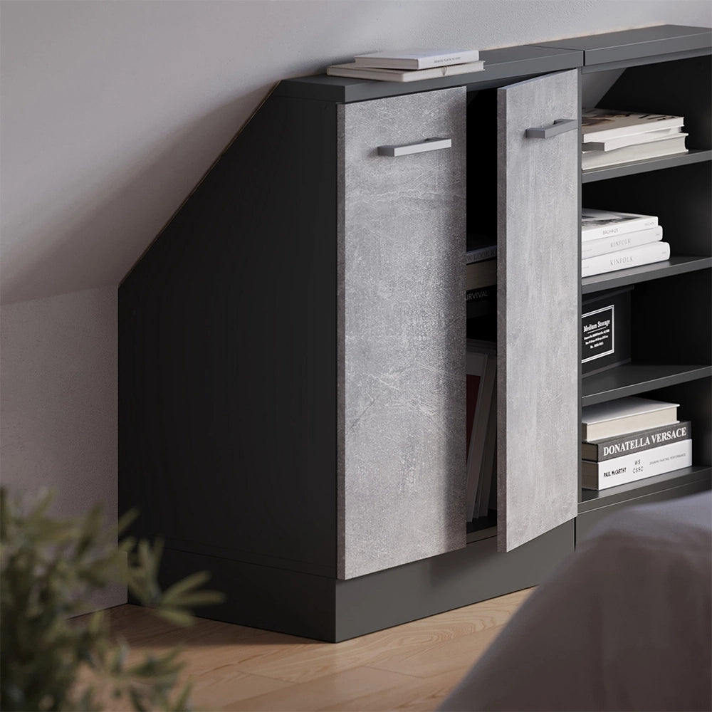 Mobile sottotetto Rion Calcestruzzo/Antracite con 2 porte Vicco
