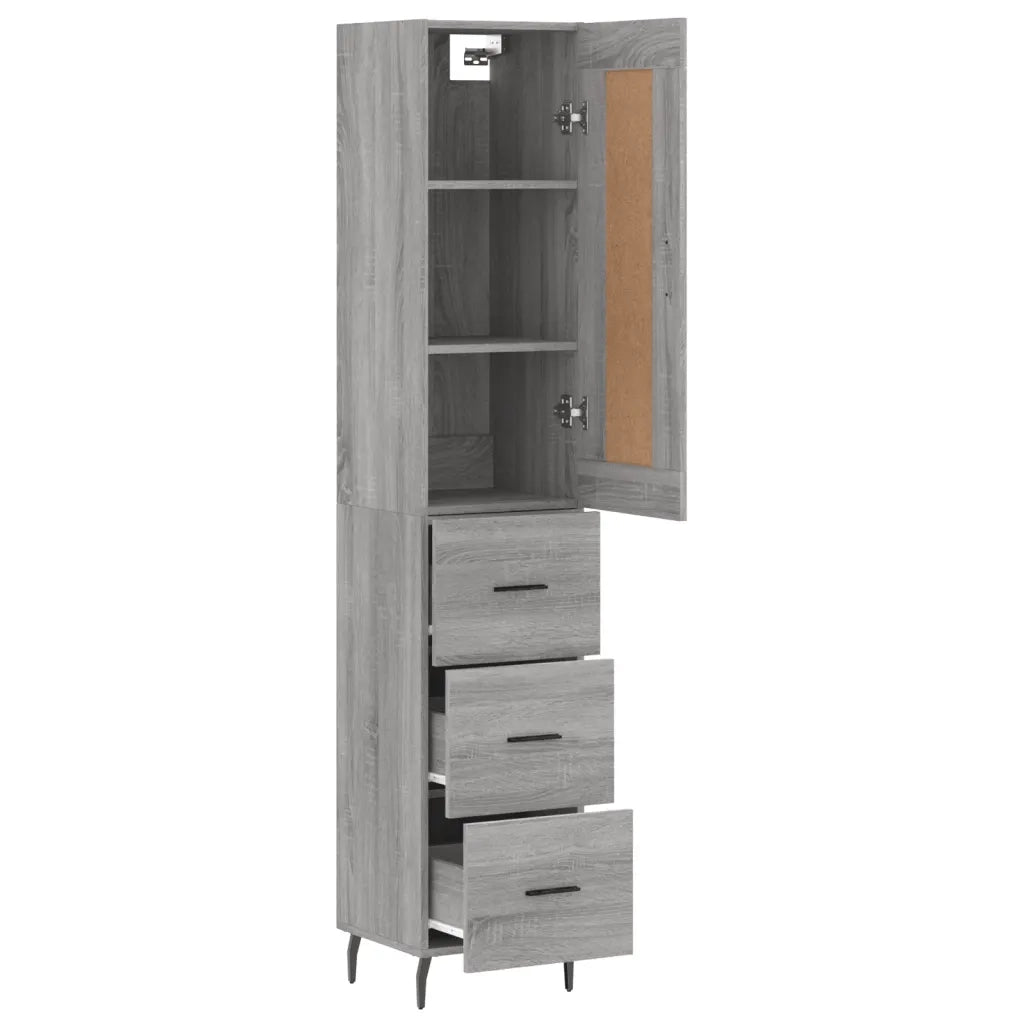 Credenza Grigio Sonoma 34,5x34x180 cm in Legno Multistrato 3200215
