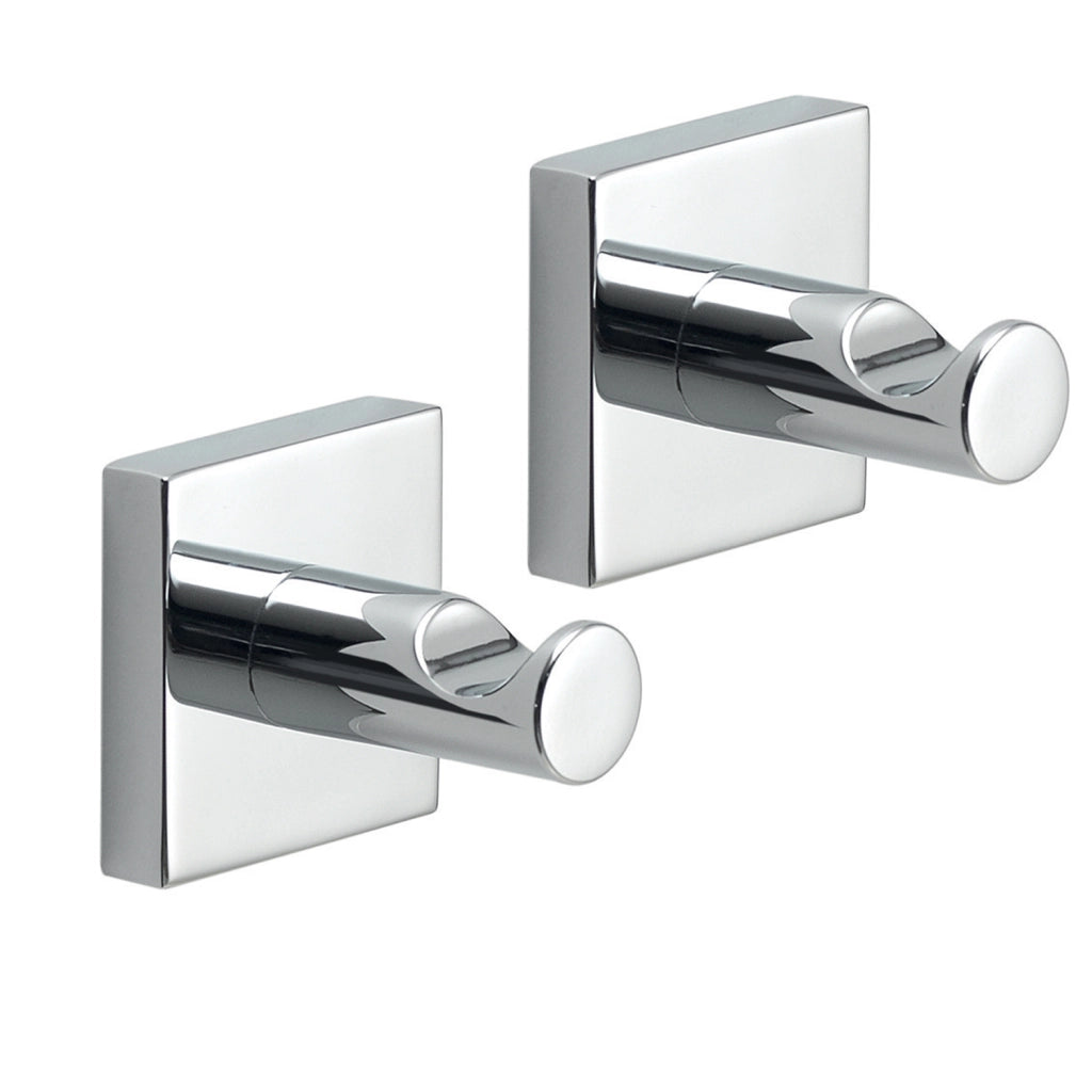 2 appendiabiti da muro in acciaio inox AISI 304 e Cromall FJ27 Gedy serie FUJI Cromato