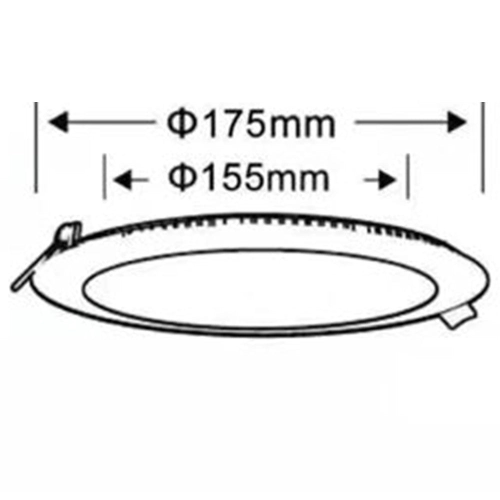 Trade Shop - Pannello Smd Led Rotondo Incasso 12 W Con Driver Cct 6500k 3000k 4000k P155a-t3c -