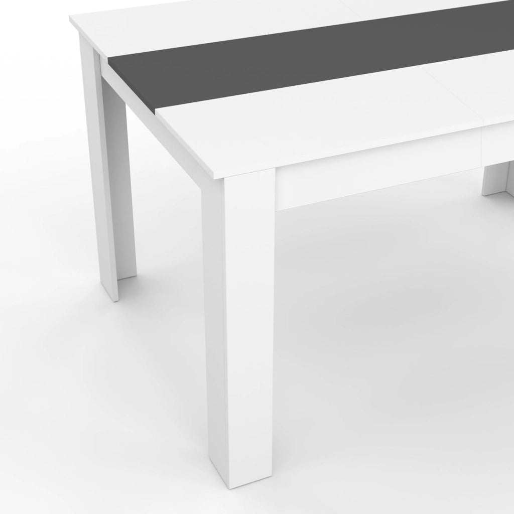 GEORGIA Tavolo da pranzo rettangolare per 6 persone bianco e grigio 140 x 80 cm