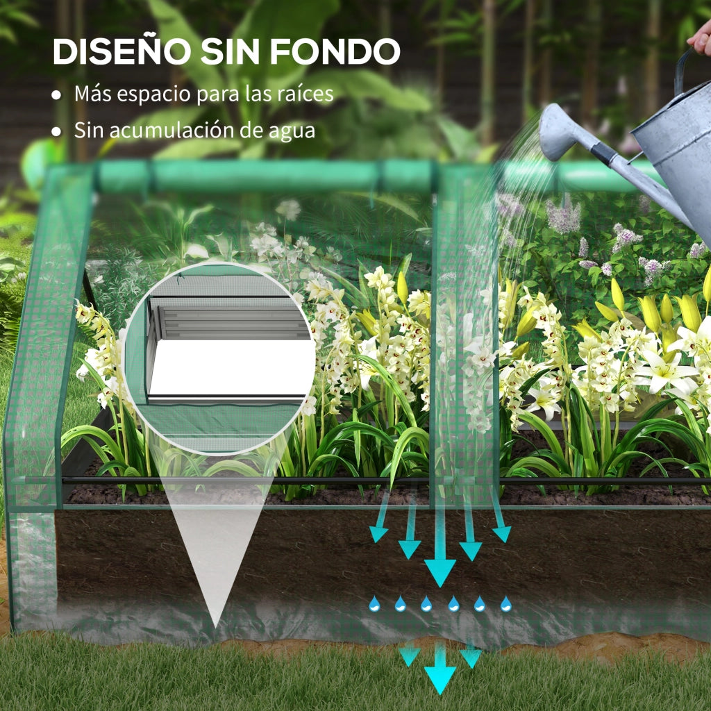 Giardino Esterno Grande con Mini Serra ¨C zephmum ¨C Grigio Verde 185x95x92 cm