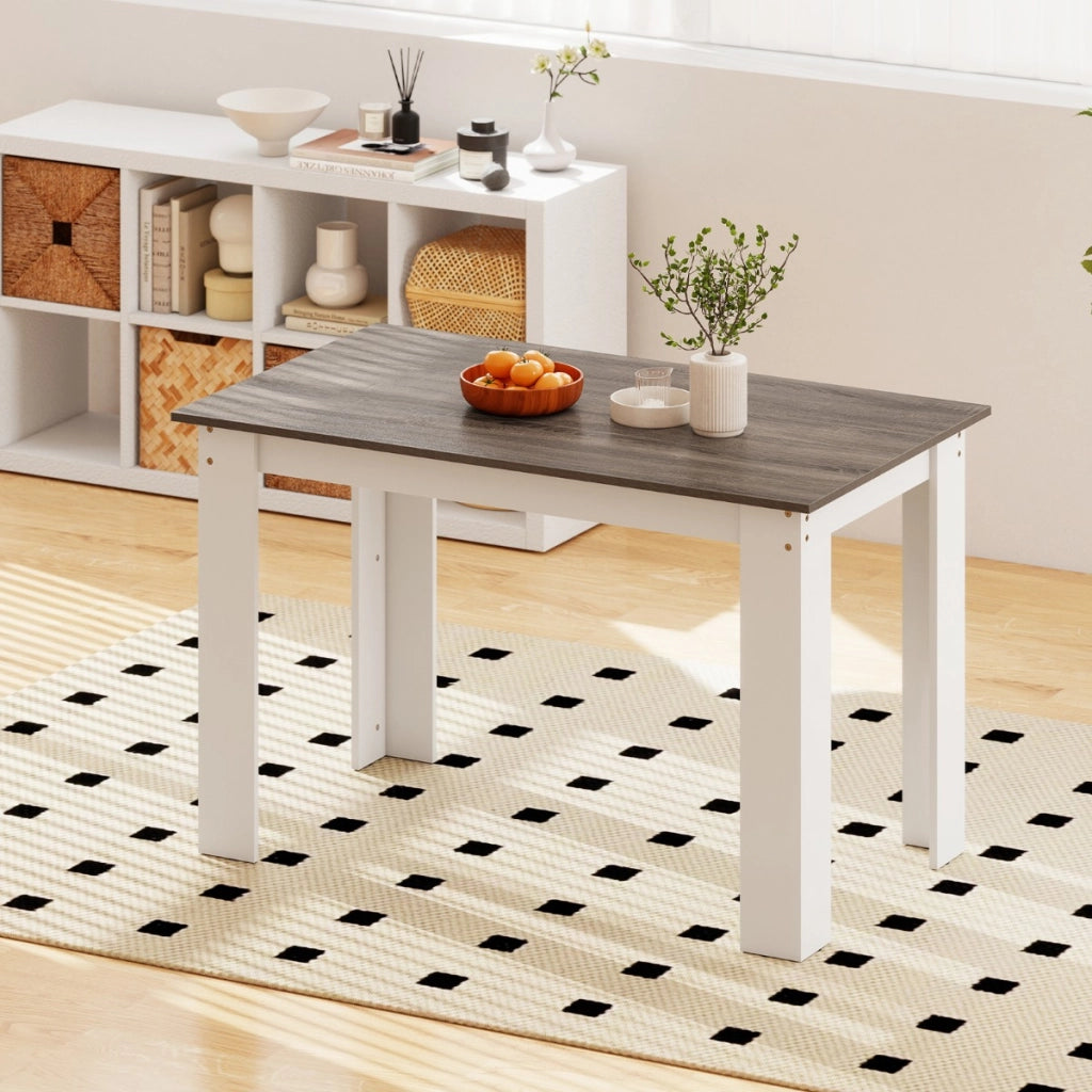 Tavolo rettangolare in legno da cucina moderno in stile rustico, Tavolo da pranzo 120 CM per angolo colazione Bianco-Tavoli e sedie da pranzo