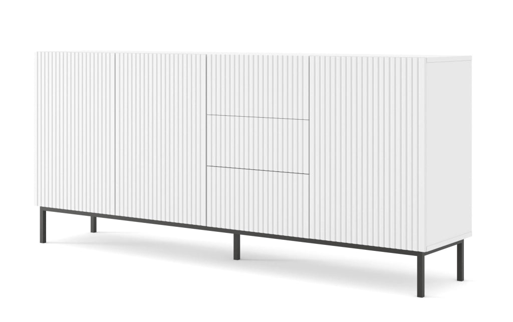 MOBILE RAVENNA B MOBILE IN MDF RIVESTITO IN FOGLIO 3D3S 200 BIANCO OPACO TELAIO NERO