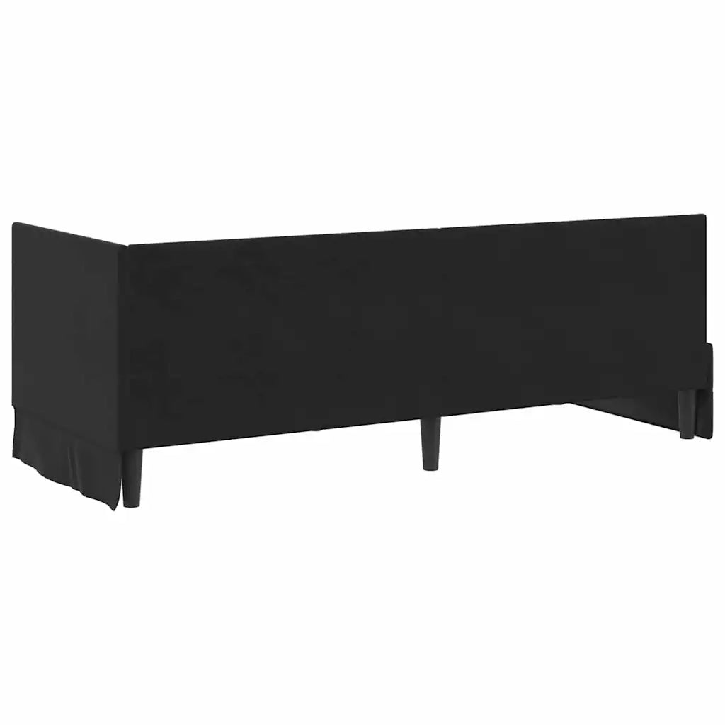 Struttura Letto Angolare con Materasso 2 pz-Giroletto con materasso Nero Velluto 203509