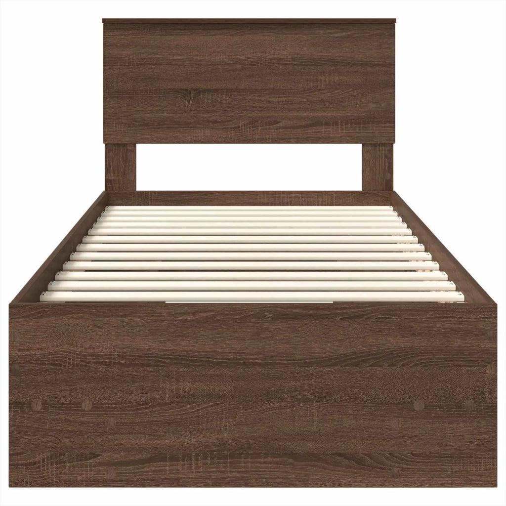 Struttura del letto con testiera Rovere Marrone 80 x 200 cm