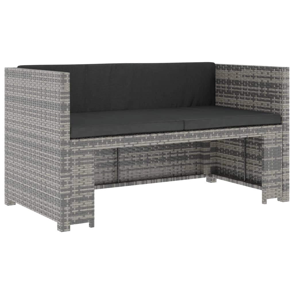 Set di mobili da giardino mobili da esterno 5 pezzi con cuscini resina intrecciata grigia 02_0016433