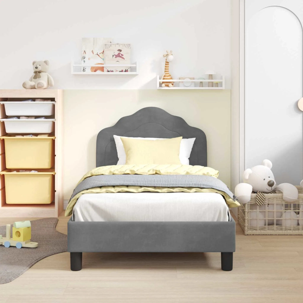 Struttura letto bambini con testata Grigio Scuro 80 x 160 cm
