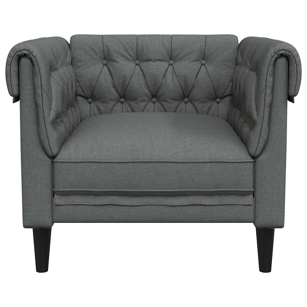 vidaXL Poltrona Chesterfield Grigio scuro 78.5 x 74.5 x 74.5 cm