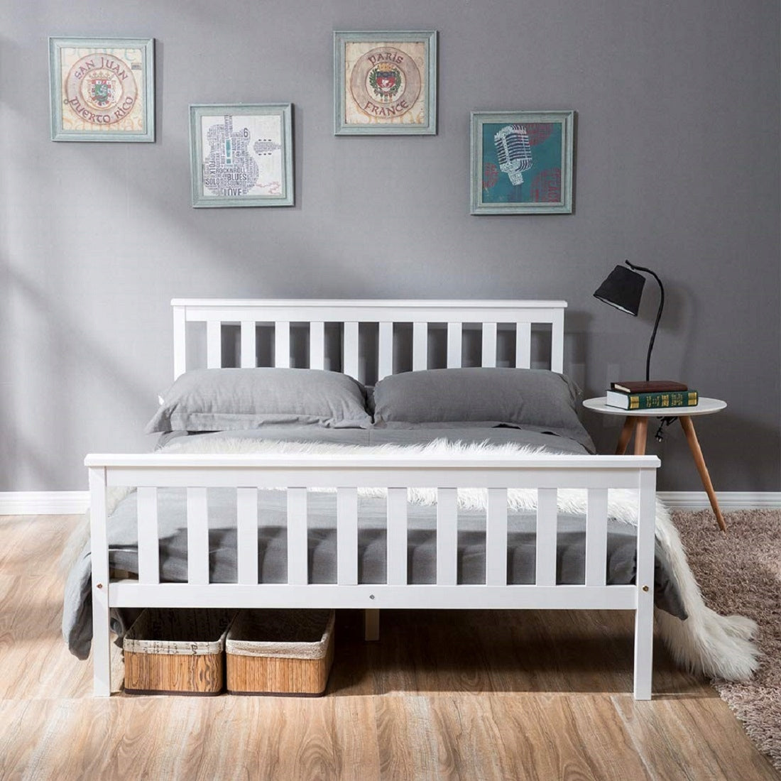 Letto 140x200 bianco in legno - Xylo - Senza materasso
