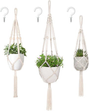 Hanger a Macramè - 3 Dimensioni diverse - Sostegno per piante - Indoor Outdoor - Porta vaso fiori - Decorazione casa boho