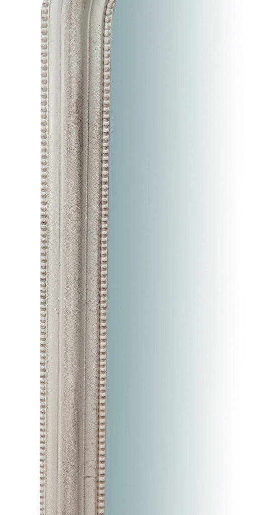 Biscottini Specchiera da parete in legno finitura bianco anticato L43xPR4xH69 cm Made in Italy