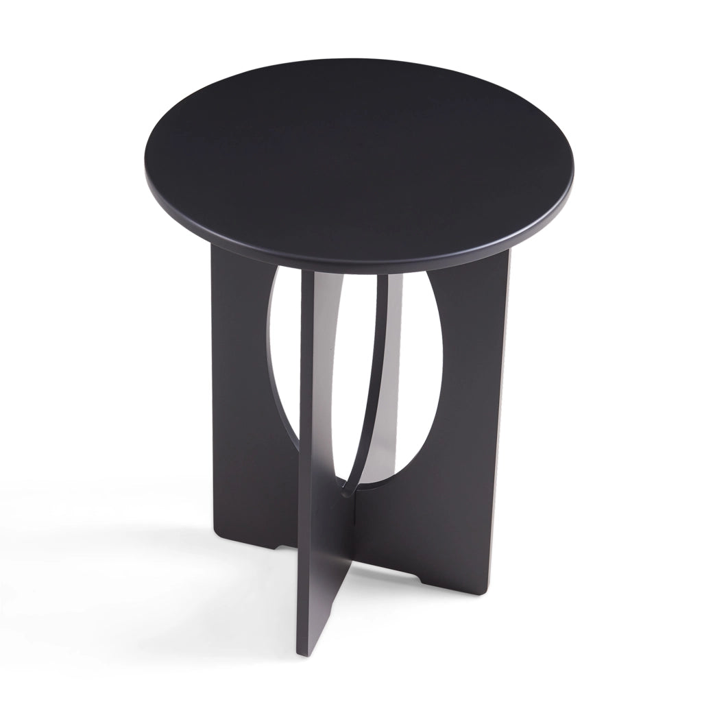 Tavolino Laterale Podeldsvin con Piano Rotondo 49 x Ø40 cm - Nero [en.casa]