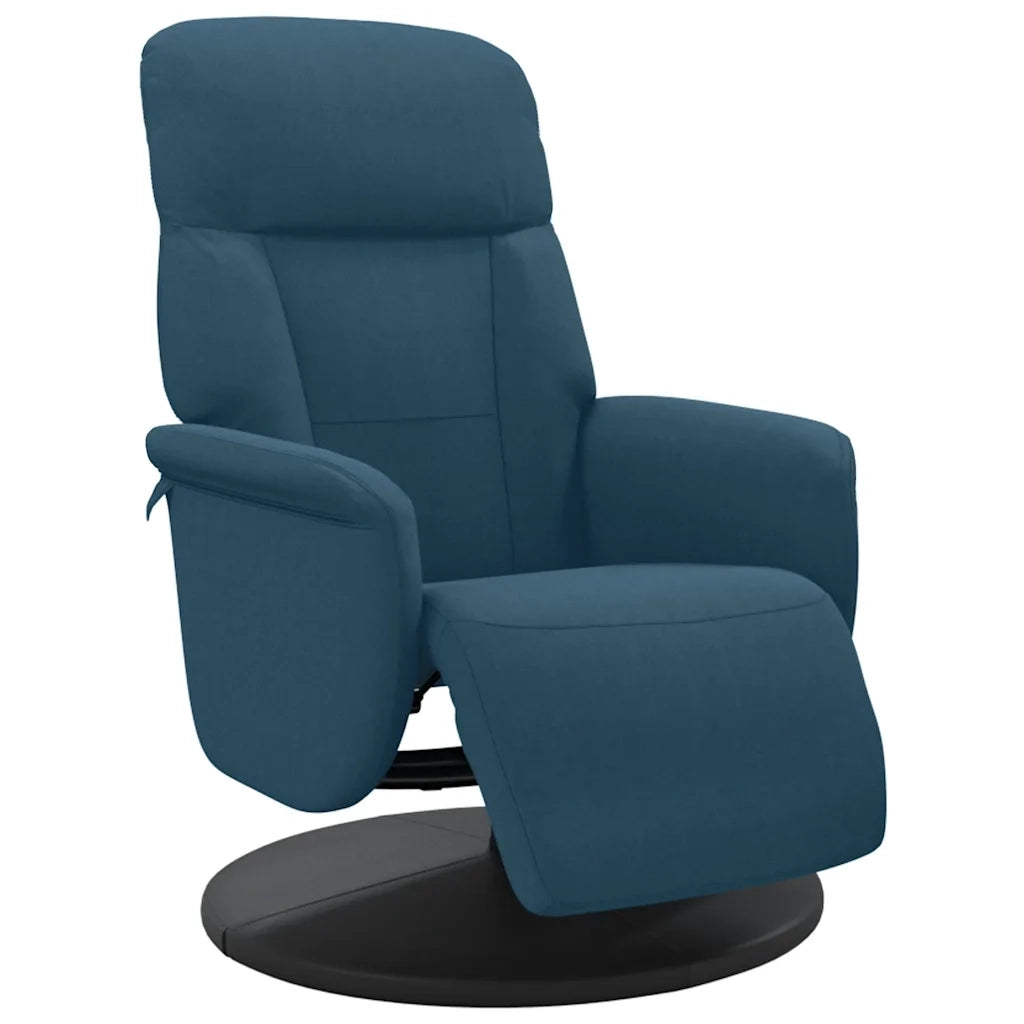 Poltrona | Sedia Relax Reclinabile con Poggiapiedi Blu in Velluto