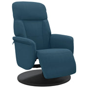 Poltrona | Sedia Relax Reclinabile con Poggiapiedi Blu in Velluto