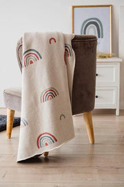 Bambino - Coperta di 100% cotone biologico (kbA), respirante, adatta per l'intero anno, per neonati, passeggino, combinazione di colori naturali